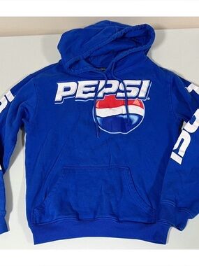 Blue Pepsi Logo Graphic Pullover Sweater Sweatshirt Hoodie Outerwear Size S 💙✨